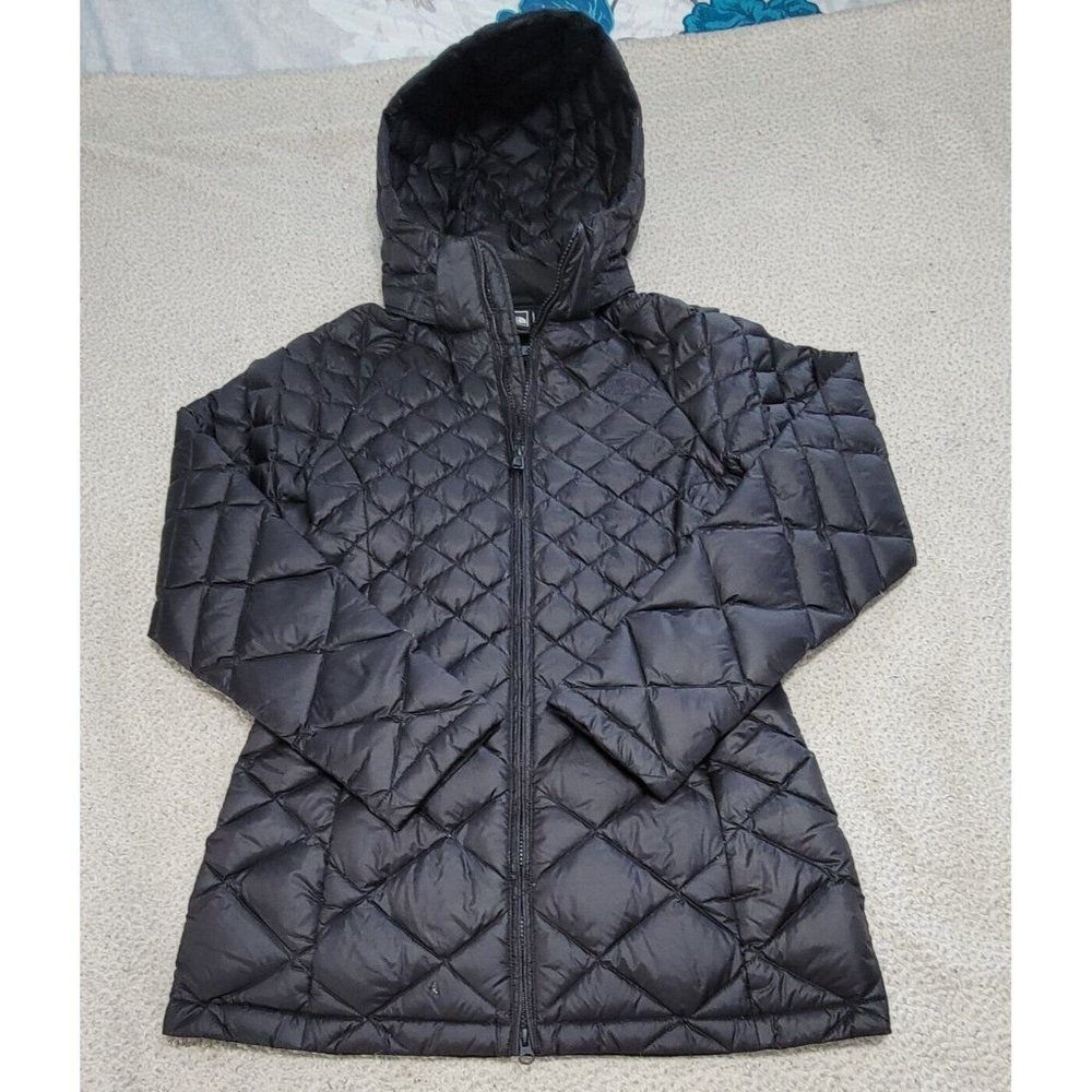 The North Face Women Black Quilted Hooded Jacket Full Zip Down Filled Size Small - Picture 7 of 16